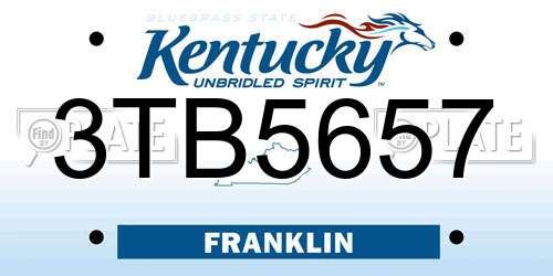 3TB5657 Kentucky License Plate