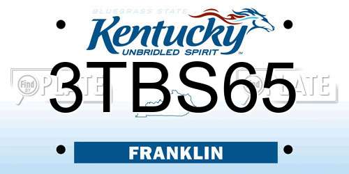 3TBS65 Kentucky License Plate