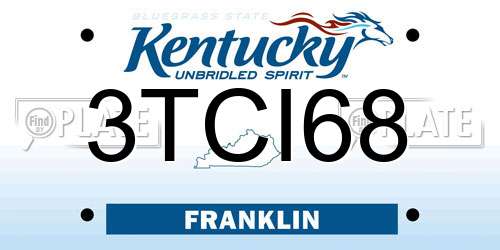 3TCI68 Kentucky License Plate