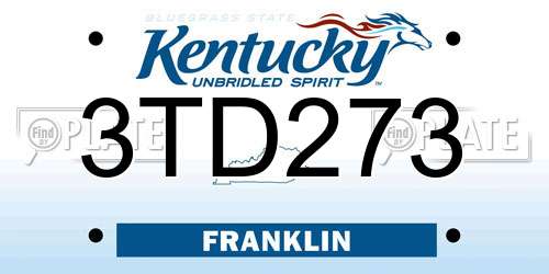 3TD273 Kentucky License Plate