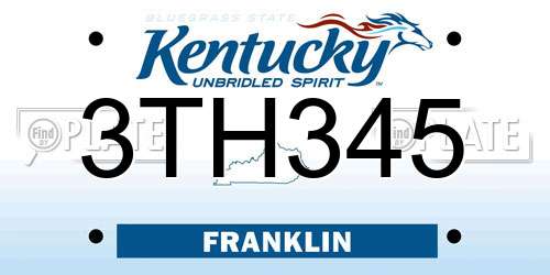 3TH345 Kentucky License Plate