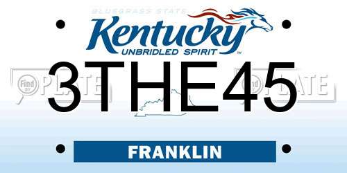 3THE45 Kentucky License Plate