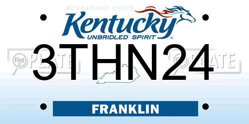 3THN24 Kentucky License Plate