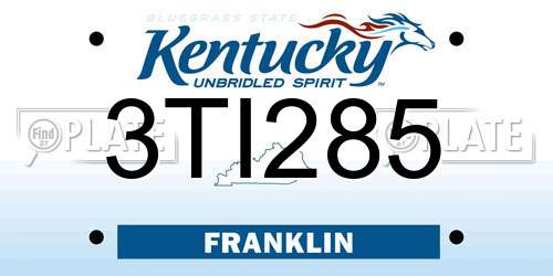 3TI285 Kentucky License Plate