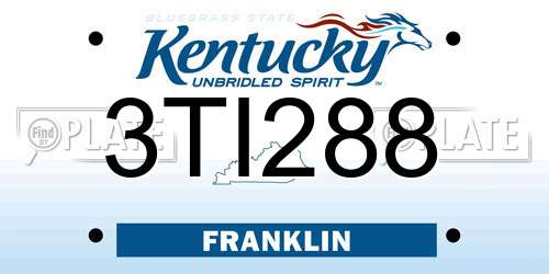 3TI288 Kentucky License Plate
