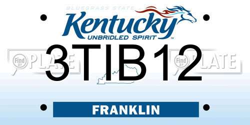 3TIB12 Kentucky License Plate