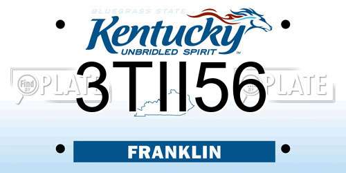 3TII56 Kentucky License Plate