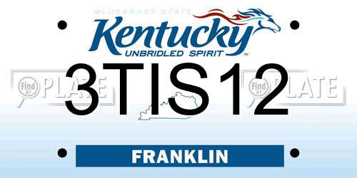 3TIS12 Kentucky License Plate