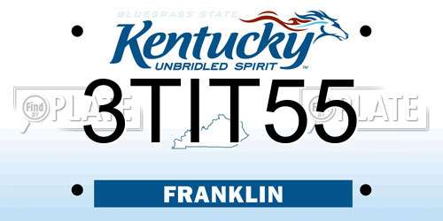 3TIT55 Kentucky License Plate