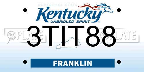 3TIT88 Kentucky License Plate