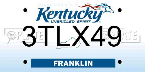 3TLX49 Kentucky License Plate