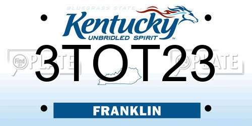 3TOT23 Kentucky License Plate