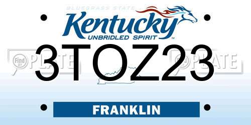 3TOZ23 Kentucky License Plate