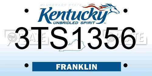 3TS1356 Kentucky License Plate