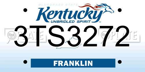 3TS3272 Kentucky License Plate