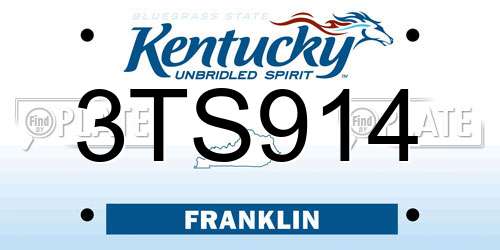 3TS914 Kentucky License Plate