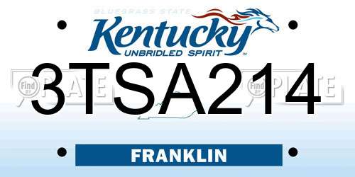 3TSA214 Kentucky License Plate