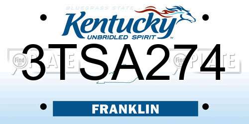 3TSA274 Kentucky License Plate
