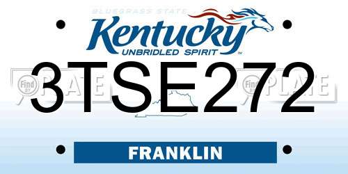 3TSE272 Kentucky License Plate