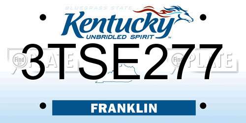 3TSE277 Kentucky License Plate
