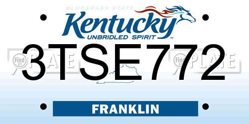 3TSE772 Kentucky License Plate