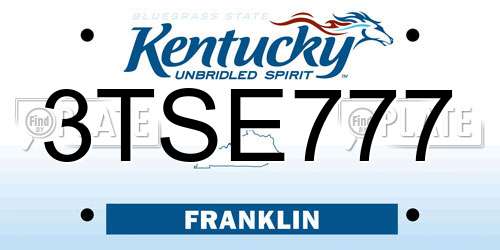 3TSE777 Kentucky License Plate
