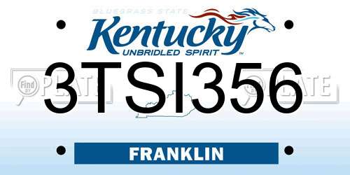 3TSI356 Kentucky License Plate