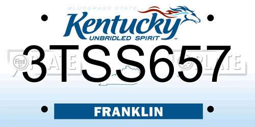 3TSS657 Kentucky License Plate