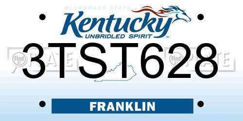 3TST628 Kentucky License Plate