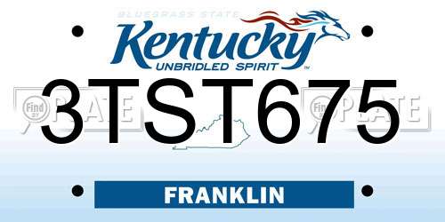 3TST675 Kentucky License Plate