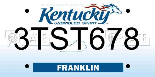 3TST678 Kentucky License Plate