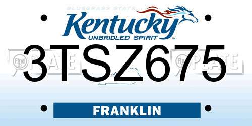 3TSZ675 Kentucky License Plate