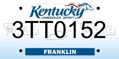3TT0152 Kentucky License Plate