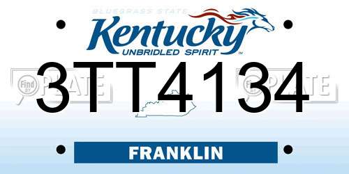 3TT4134 Kentucky License Plate