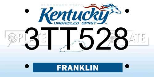 3TT528 Kentucky License Plate