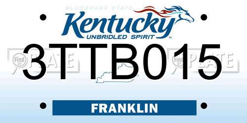 3TTB015 Kentucky License Plate