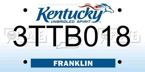 3TTB018 Kentucky License Plate