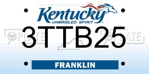 3TTB25 Kentucky License Plate