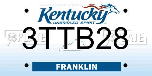 3TTB28 Kentucky License Plate