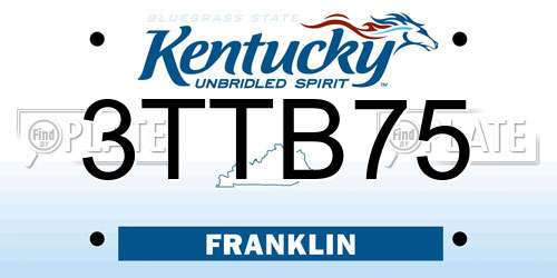 3TTB75 Kentucky License Plate