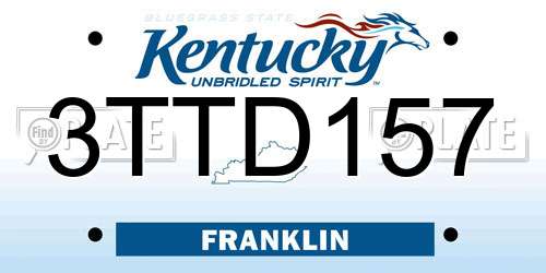 3TTD157 Kentucky License Plate