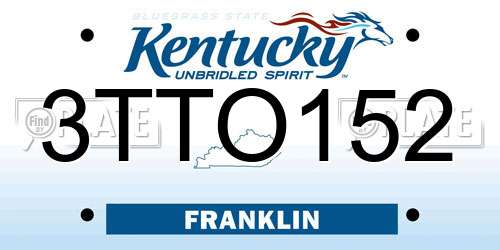 3TTO152 Kentucky License Plate