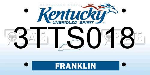 3TTS018 Kentucky License Plate