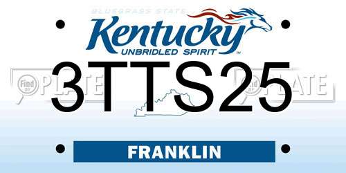 3TTS25 Kentucky License Plate