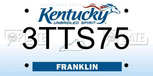 3TTS75 Kentucky License Plate