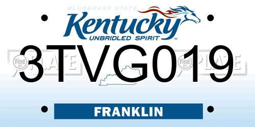 3TVG019 Kentucky License Plate