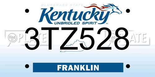 3TZ528 Kentucky License Plate