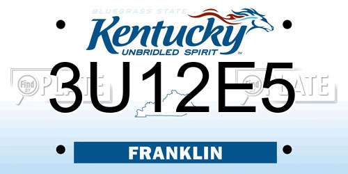 3U12E5 Kentucky License Plate