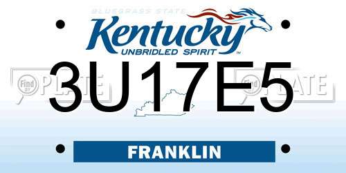 3U17E5 Kentucky License Plate