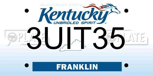 3UIT35 Kentucky License Plate